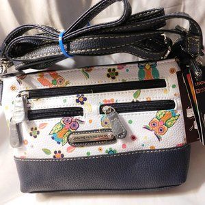 Stone Mountain 4 Bagger Owl Print Leather Purse NEW